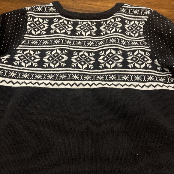Hanna Andersson Black & White Sweater Dress Size 100cm/US 4 Fair Isle Euro Norm - Picture 9 of 11